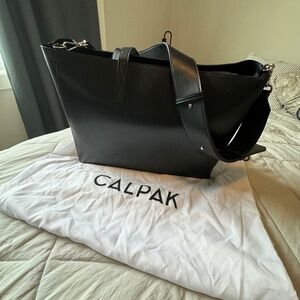 Calpak Elegant Black Laptop Tote